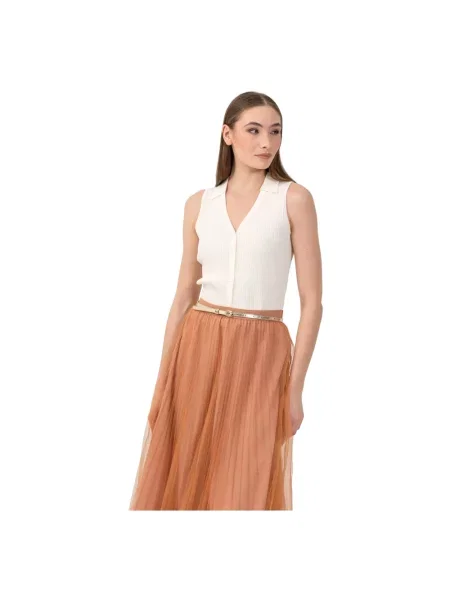 Sweter Kocca bez rękawów elegancki biały