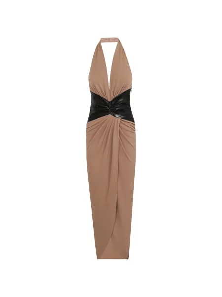 Rochie midi The Andamane drapată cu gât halter