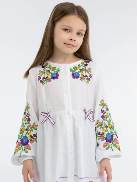 Детская рубашка Folk Moda белая