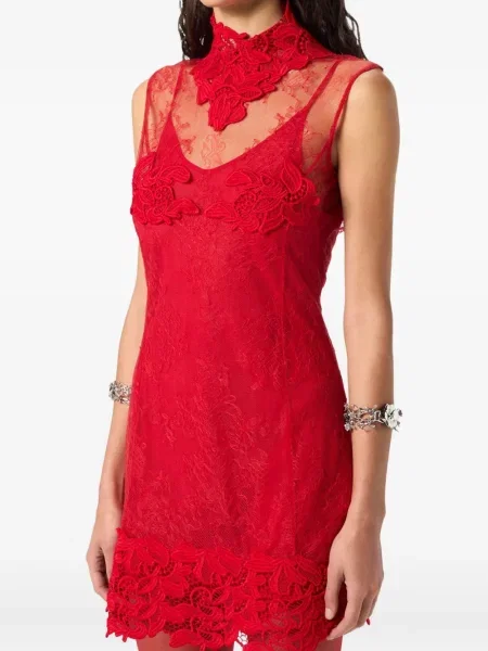 Rochie mini Blumarine din dantelă de costum roșu