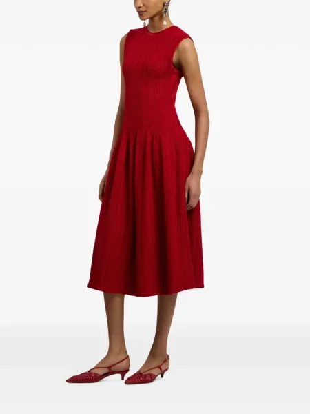 Rochie midi Ralph Lauren Collection tricotate roșu