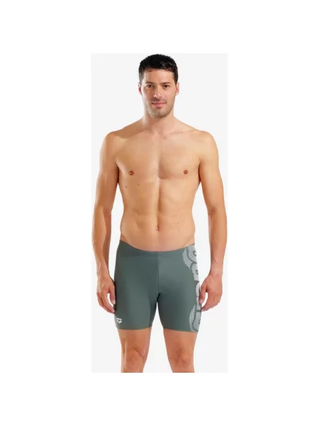 Kąpielówki Arena Feel Graphic Swim Mid Jammer zielony 75 szary