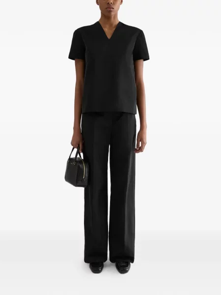 Tricou Jil Sander cu decolteu în V negru