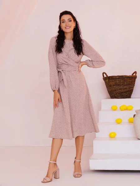 ISSA Plus ­ Платье миди бежева