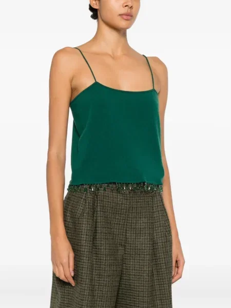 Top Bode cu mărgele verde