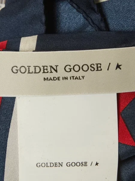 Fular Golden Goose cu autograf albastru