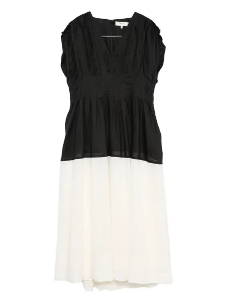 Sukienka mini Sea z dekoltem w serek plisowana garniturowa czarna