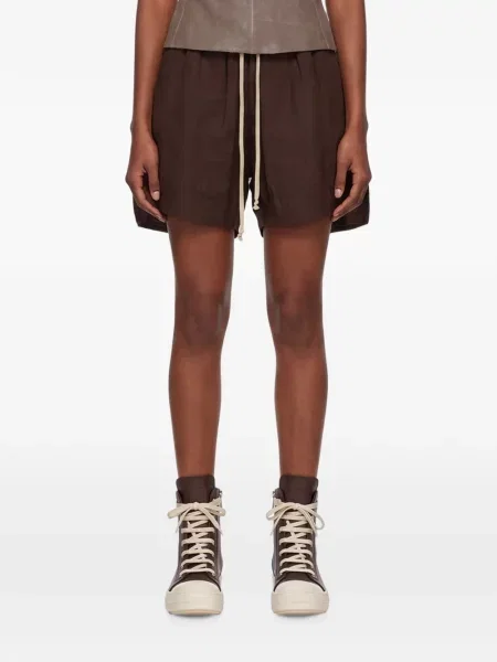 Pantaloni scurți Rick Owens cu cordon maro