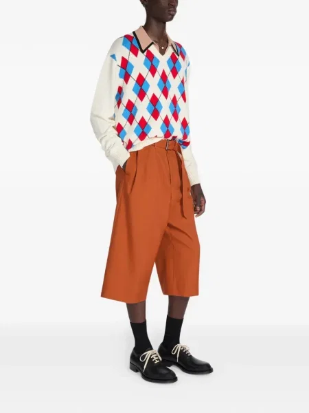 Vlněné kraťasy Dries Van Noten oranžové