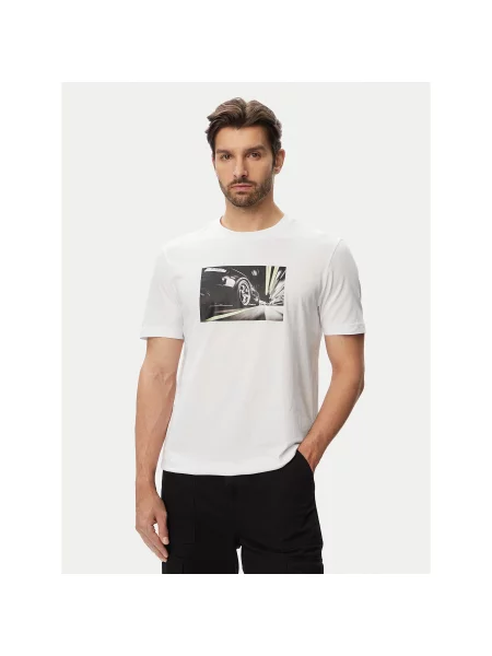 BOSS T-shirt Te Motors Regular Fit bijela