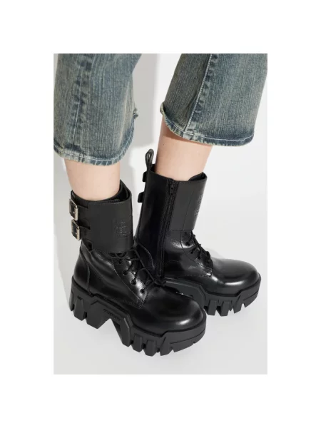 Buty do kostki Balenciaga skórzane na platformie czarne