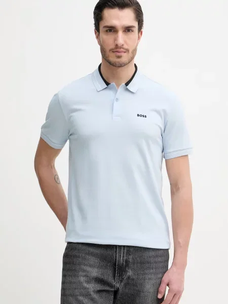 BOSS Green tricou polo albastru