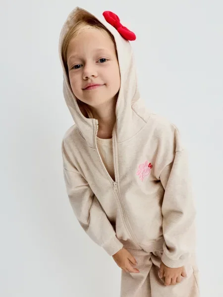 Sinsay Mikina s bavlnou Hello Kitty béžová