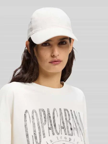 Czapka z daszkiem z czystej bawełny z haftowanym logo Model LILYAN' Boss biała