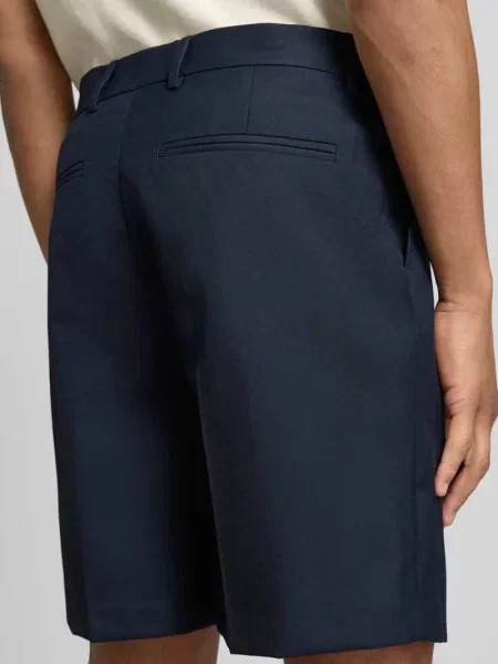 Bermudy w kroju loose fit z dodatkiem wełny model OTTO' Selected Homme granatowe