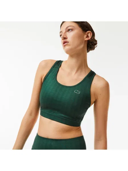 Lacoste Biustonosz Sportowy Sport Z Nadrukiem Dla Kobiet zielony