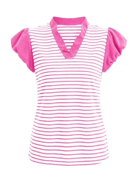 Imily Bela Tricou roz alb