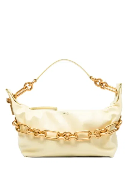 Colier Balmain din piele galben