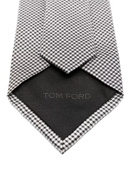 Γραβάτα Tom Ford houndstooth λευκό