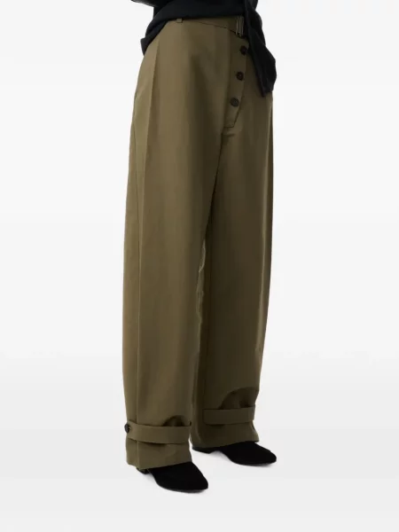 Cu centură pantaloni Studio Nicholson verde