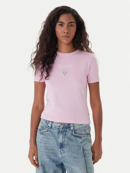 Guess Jeans tričko dámske s bavlnou ružová