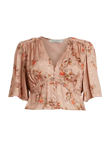 AllSaints Bluză TIAN maro cappuccino / maro deschis / oliv / închis portocaliu