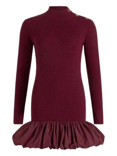 Mały sukienka mini Patou garniturowa prążkowana czerwona