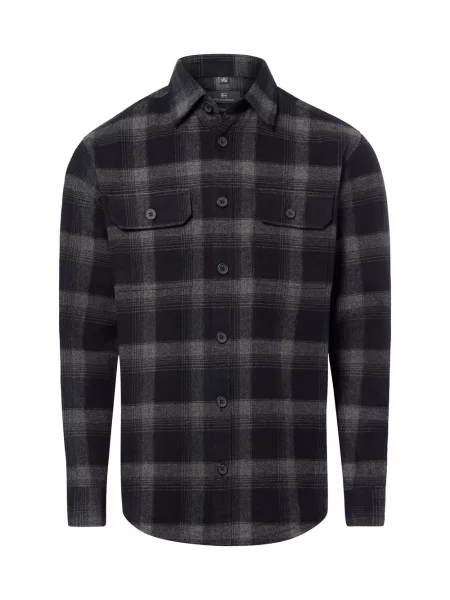 Nils Sundström koszula typu overshirt Mężczyźni Regular Fit Flanela S szary