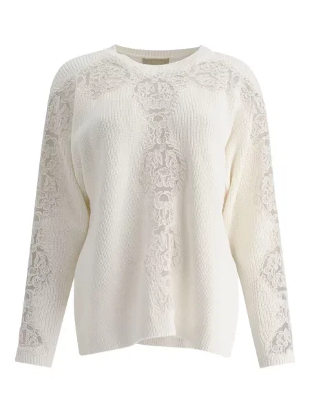 Pulover Elie Saab din dantelă alb
