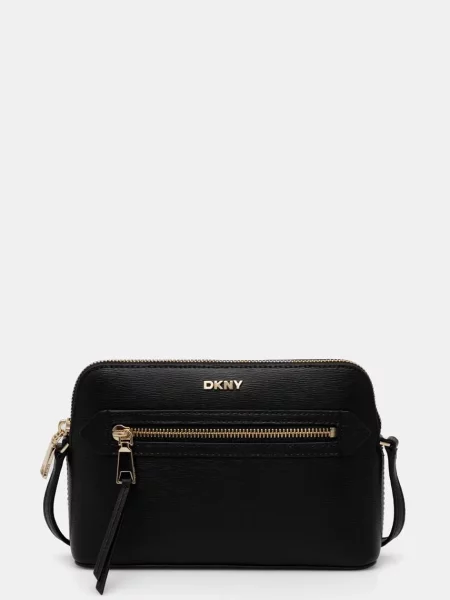 Кожена чанта Dkny черно