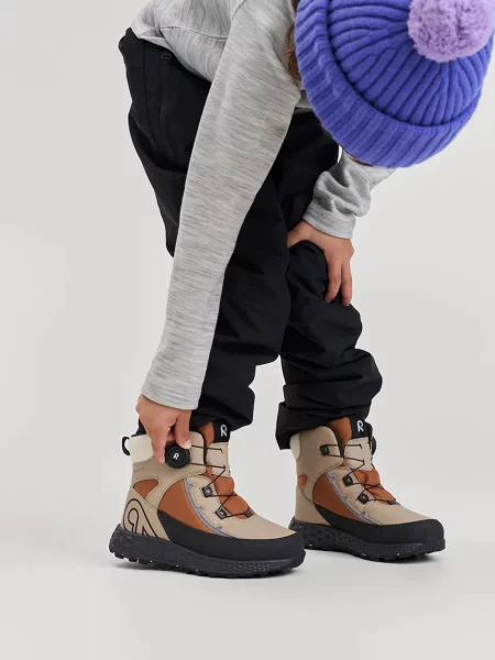 Gyerek hótaposó Reima Hallava Quicklock earthy beige. Méret: 28 EU bézs
