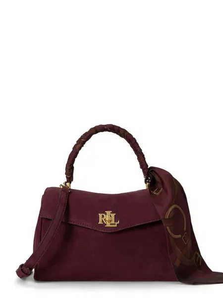 Lauren Ralph Lauren geantă pentru femei din piele întoarsă roșu