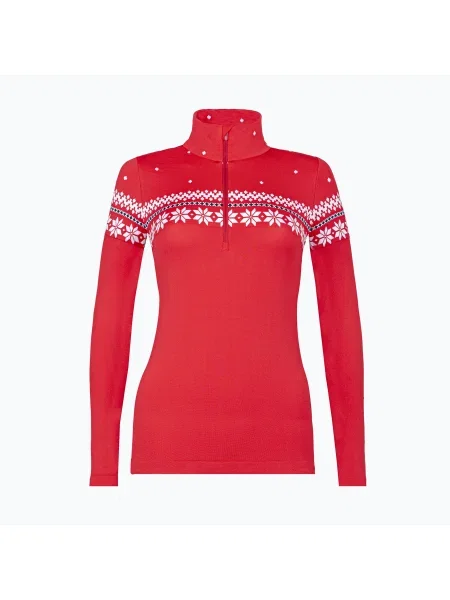 Hanorac termic pentru femei Newland Hilde Half Zip roșu/alb alb