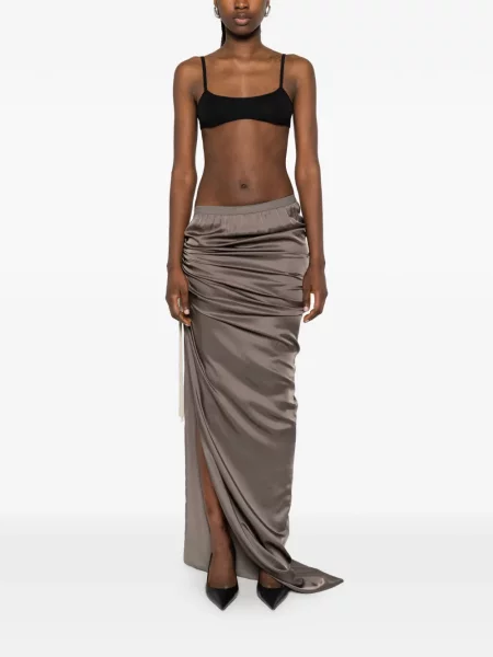 Fusta maxi Rick Owens drapată gri