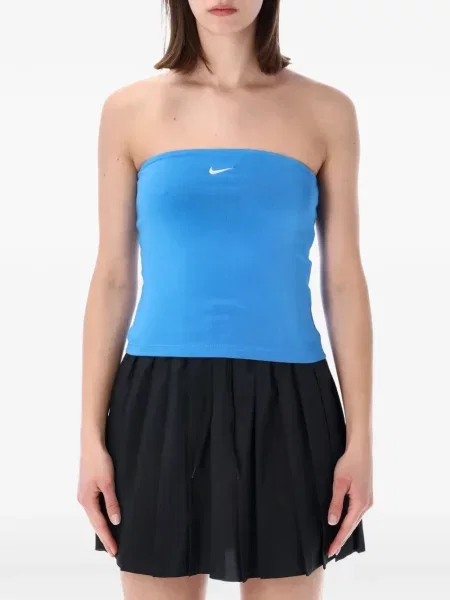 Top Nike cu broderie albastru