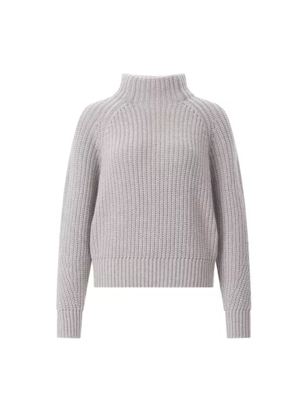 Lniany sweter z golfem Iris Von Arnim szary