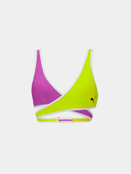 Верхня частина купальника PUMA Swim Contour Plun комбінований верх фіолетовий