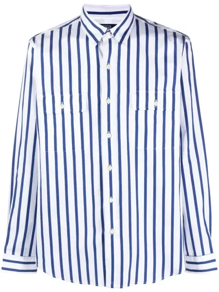 Prugaste kratke traper hlače Polo Ralph Lauren s vezom od kašmira bijela
