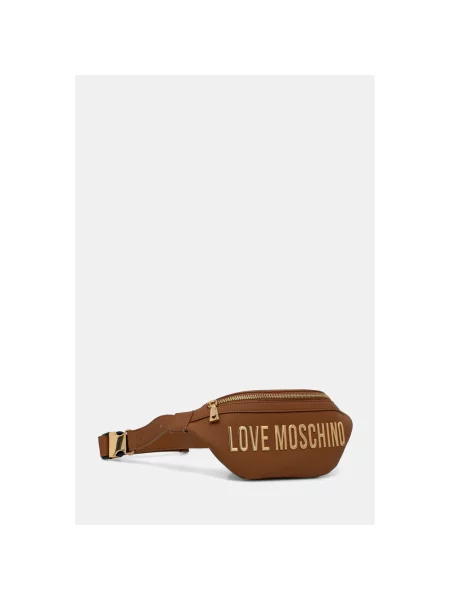 Pasek Love Moschino skórzany brązowy