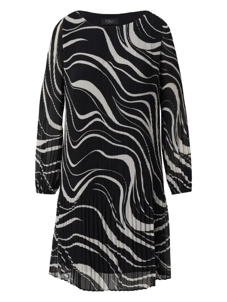 S.Oliver BLACK LABEL Rochie negru / murdar alb