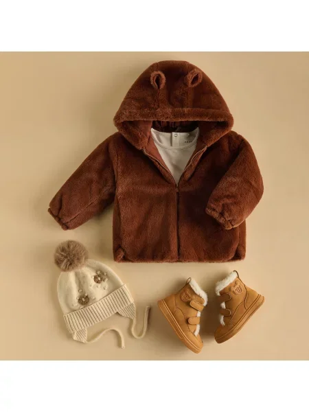 Reserved Bunda s měkkou teddy podšívkou tmavě hnědá