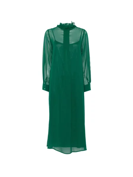 Lung rochie midi Psophia cu volane verde
