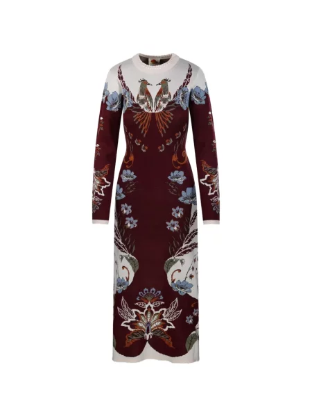Lung rochie midi Farm Rio tricotate roșu