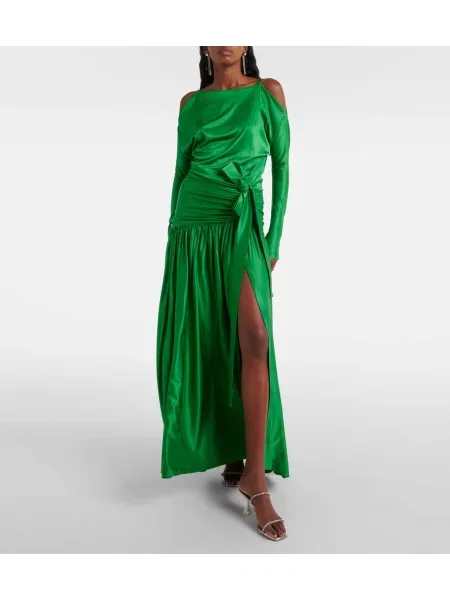 Suknele Rabanne satininis žalia