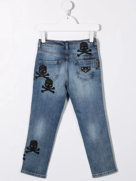 Jeansy dziecięce Philipp Plein niebieskie