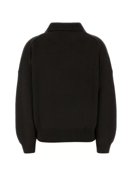 Lung tricou polo Lisa Yang din cașmir maro