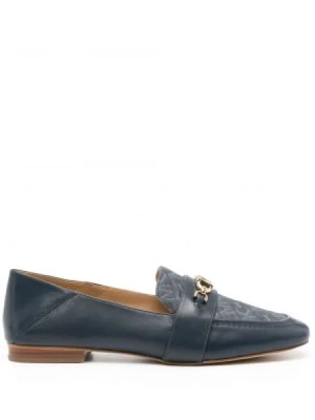 Kožne loaferice Michael Michael Kors s printom zlatna