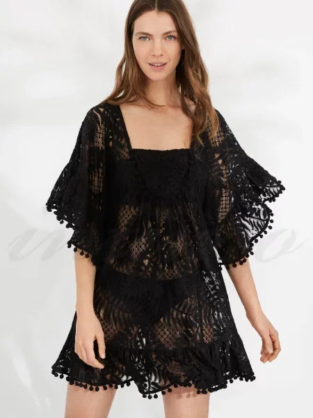 Пляжная прозрачная туника біла