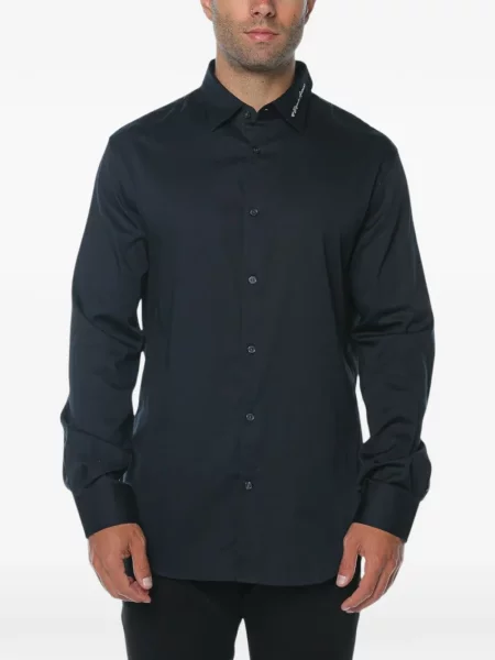 Cămașă Emporio Armani cu autograf albastru