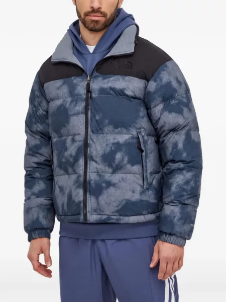 Geacă The North Face cu imagine albastru